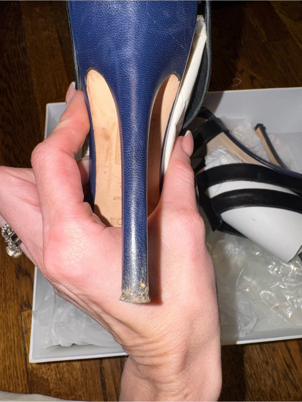 Dior Strappy Sandal Two Tone Cage Stilettos with Box